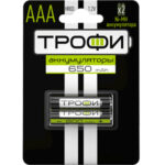 Аккумуляторы NiMH (никель-металлгидридные) Трофи HR03-2BL 650 mAh GREEN POWER (20/240/17280)