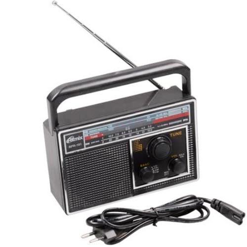 Радиоприёмник RITMIX RPR-151, серый Портативный восьмидиапазонный радиоприемник FM / AM / SW1-6. Функция MP3-плеера (читает файлы с microSD/USB носителей). Встроенный аккумулятор. Питание от встроенного аккумулятора, от батареек типа АА. Разъём для п