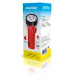 Аккумуляторный светодиодный фонарь 4 LED с прямой зарядкой Smartbuy, красный (SBF-93-R)/160