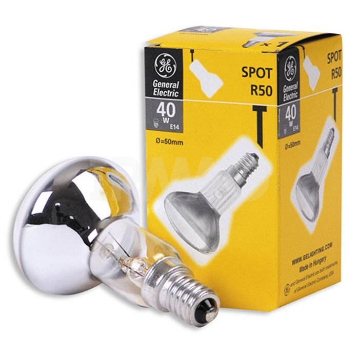 Лампа накаливания 84818  General Electric R50 refl 40W 230V E14