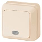 2-102-02 Intro Выключатель с подсветкой, 10А-250В, IP20, ОУ, Quadro, сл.кость (10/200/3600)