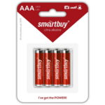 Батарейка алкалиновая Smartbuy LR03/4B (48/480)  (SBBA-3A04B)