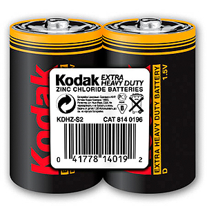 Батарейки Kodak R20-2S SUPER HEAVY DUTY Zinc [KDHZ 2S] (24/144/5616)