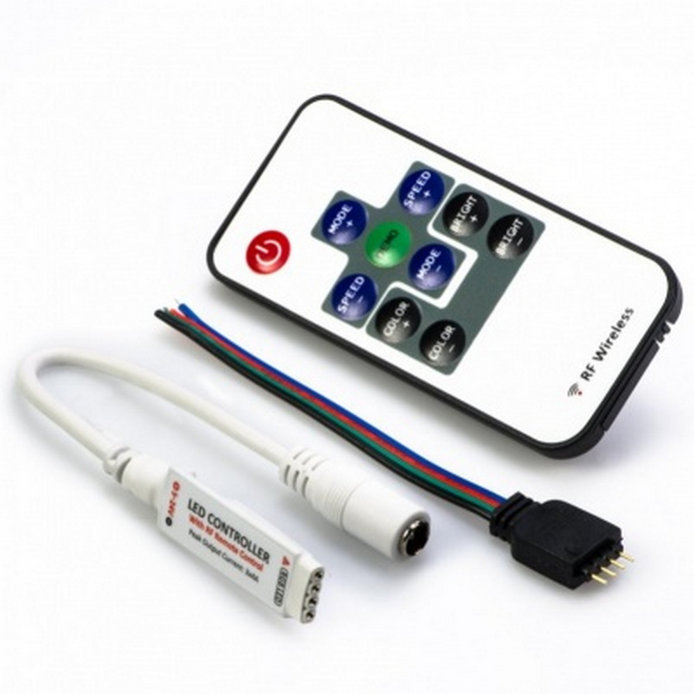 Mini Контроллер RGB с инфракрасным пультом, 5-24 Вт,2А (SBL-RGB-Mini) Mini Контроллер RGB с инфракрасным пультом, 5-24 Вт,2А (SBL-RGB-Mini)