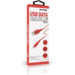Кабель SMARTBUY USB - Type C, красный, в рез.оплет. Gear, мет. након, 1м,