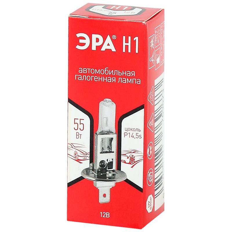ЭРА Автолампа Н1 12V 55W P14,5s (лампа головного света, противотуманные огни) (100/800/16000) ЭРА Автолампа Н1 12V 55W P14,5s (лампа головного света, противотуманные огни) (100/800/16000)