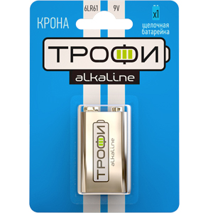 Батарейки Трофи 6LR61-1BL ENERGY POWER Alkaline (12/96/6144)