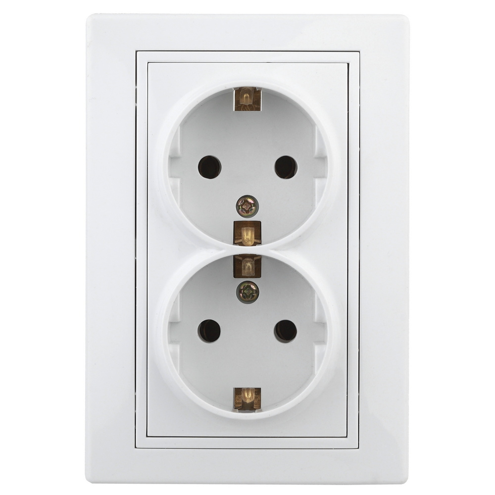 1-208-01 Intro Розетка 2X2P+E Schuko со шторками, 16А-250В, IP20, СУ, Plano, белый (10/100/1200) 1-208-01 Intro Розетка 2X2P+E Schuko со шторками, 16А-250В, IP20, СУ, Plano, белый (10/100/1200)