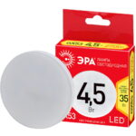 Лампочка светодиодная ЭРА RED LINE ECO LED GX-4,5W-827-GX53 GX53 4,5Вт таблетка теплый белый свет