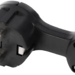 Вилка Smartbuy, угловая плоская (8 мм) с/з с кольцом черная 16А 250В (SBE-16-P11-b)
