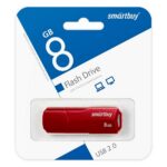 Флеш-накопитель USB  8GB  Smart Buy  Clue  бордовый