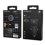 Блок питания автомобильный 2 USB Borofone, BZ9, Wise route, 2.4A, алюминий, цвет: чёрный