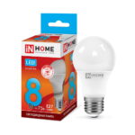 Лампа светодиодная LED-A60-VC 8Вт 230В Е27 4000К 760Лм IN HOME