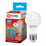 Лампа светодиодная LED-A60-VC 10Вт 230В Е27 4000К 900Лм IN HOME