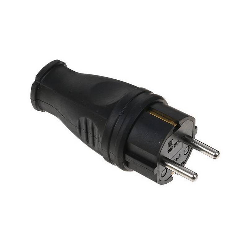 Вилка Smartbuy, прямая каучуковая 230В, 2P+PE, 16A, IP44 (SBE-16-P07-R) Вилка Smartbuy, прямая каучуковая 230В, 2P+PE, 16A, IP44 (SBE-16-P07-R)