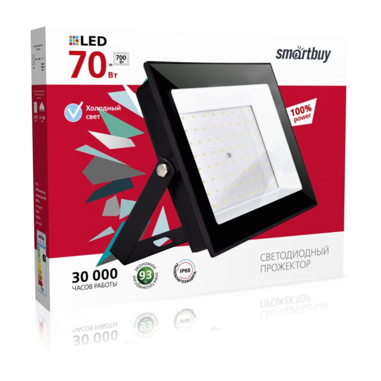 Светодиодный (LED) прожектор FL SMD Smartbuy-70W/6500K/IP65 (SBL-FLSMD-70-65K)/10