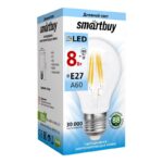 Светодиодная (LED) Лампа FIL Smartbuy-A60-8W/4000/E27