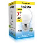 Светодиодная (Диммер) (LED) Лампа Smartbuy-G45D-07W/3000 (SBL-G45D-07-30K-E27)