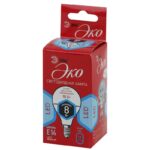 Лампочка светодиодная ЭРА RED LINE ECO LED P45-8W-840-E14 E14 / Е14 8Вт шар нейтральный белый свет