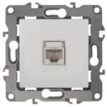 12-3107-02 ЭРА Розетка информационная RJ45, IP20, Эра12, слоновая кость (10/100/3200)