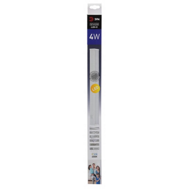 Линейный светодиодный светильник ЭРА LLED-01-04W-6500-W 4Вт 6500K L314мм с выключателем