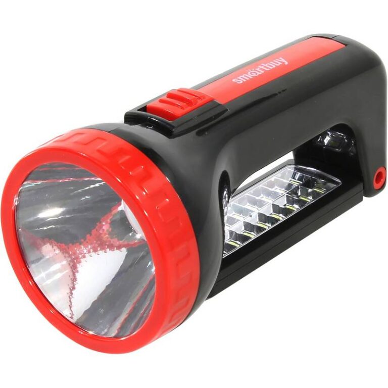 Аккумуляторный фонарь-прожектор 2 в 1 1W+18 SMD, черный (SBF-303-K)/60