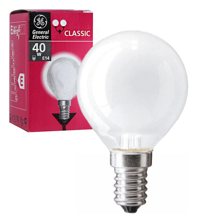Лампа накаливания 84791 General Electric P45 шарик 40W 240V E14 FR