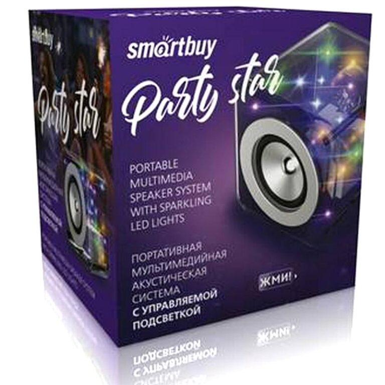 Новогодняя Акустическая система Smartbuy PARTY STAR, RGB, Bluetooth, 3 Вт (1/8)