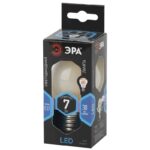 Лампочка светодиодная ЭРА F-LED P45-7W-840-E27 frost E27 / Е27 7Вт филамент шар матовый нейтральный белый свет