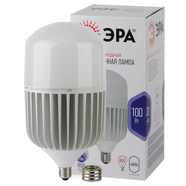 Лампа светодиодная ЭРА STD LED POWER T160-100W-6500-E27/E40 100Вт колокол холодный дневной свет
