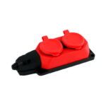 Колодка ЭРА K-2e-RED-IP44 каучуковая с заземлением 2 розетки 16A IP44 красная