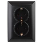 4-205-05 Intro Розетка 2X2P+E Schuko, 16А-250В, СУ, Solo, антрацит (10/100/1400)