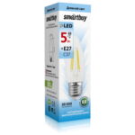 Светодиодная (LED)FIL Лампа Smartbuy-C37-05W/4000/E27 (SBL-C37F-05-40K-E27)