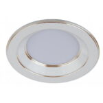 Светильник KL LED 15-7 WH/GD ЭРА светодиодный круглый "золотая окантовка" 7W 4000K, белый/золото d90