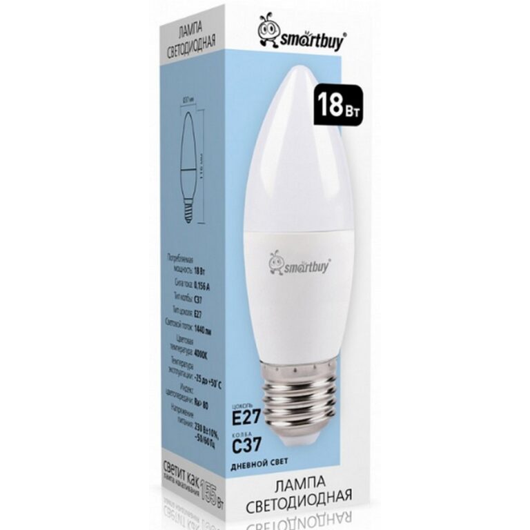 Светодиодная (LED) Лампа Smartbuy-C37-18W/4000 (SBL-C37-18-40K-E27)