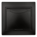 1-203-05 Розетка с заземлением 2P+E Schuko с крышкой Intro Plano 16А-250В, IP20, СУ, Антрацит (1/10)