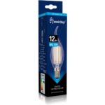 Светодиодная (LED) Свеча на ветру Лампа FIL Smartbuy-C37-12Вт/6500К/E14 (SBL-C37FCan-12-65K-E14)