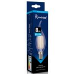 Светодиодная (LED) Свеча на ветру Лампа FIL Smartbuy-C37-8Вт/6500К/E14 (SBL-C37FCan-8-65K-E14)