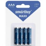 Батарейка алкалиновая Smartbuy MAXX LR03/4B (48/480)  (SBBM-3A04B)