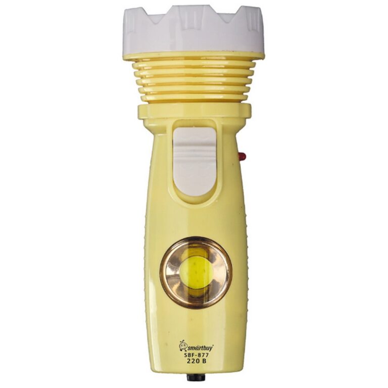 Фонарь LED+COB бок., с зарядкой от сети 220 В встроенная вилка, 2 режима, ABS, 12.5х5 см, Smartbuy