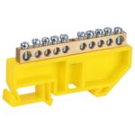 Шина ЭРА NO-224-90 PE земля на DIN-изоляторе ШНИ-6х9-10-Д-желтый
