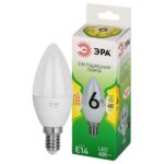 Лампочка светодиодная ЭРА GREEN LINE LED B35-6W-830-E14 GL E14 6 Вт свеча теплый свет