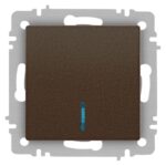 Выключатель Intro Accent 6-102-08 с подсветкой, 10А-250В, IP20, СУ, AL/CU, бронза