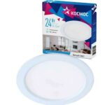 Светодиодная панель, круглая, цвет белый, КОСМОС DownL 24W, 180-265В, 4000К, KDownL 24W4000K