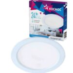Светодиодная панель, круглая, цвет белый, КОСМОС DownL 24W, 180-265В, 6400К, KDownL 24W6400K