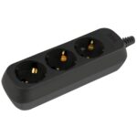 Колодка ЭРА KX-3e-B 3 розетки с зазeмлением черная