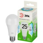 Лампочка светодиодная ЭРА GREEN LINE LED A60-25W-840-E27 GL E27 25 Вт груша яркий белый свет