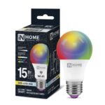 Лампа светодиодная LED-A60-RGBW-SMART 15Вт 230В димм. Е27 3000-6500К 1450Лм IN HOME