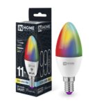 Лампа светодиодная LED-СВЕЧА-RGBW-SMART 11Вт 230В димм. Е14 3000-6500К 990Лм IN HOME