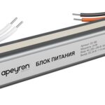 03-186 Блок питания 24В, 24Вт, 200-264В, 1А, IP67, алюм., 192х18х15, ультратонкий, серебро